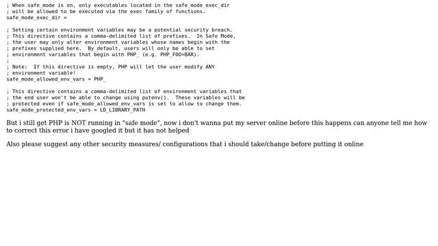 How to enable safe mode for php.ini in Xampp? смотреть онлайн