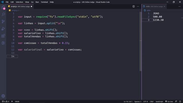 URI 1009 - Salário com Bônus ( Resolução em JavaScript ) | URI Online Judge смотреть онлайн