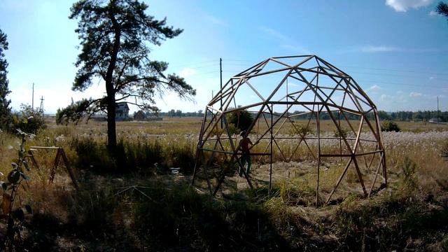 Сборка каркаса купольного шатра за ОДИН день своими руками. Студия геосфер.