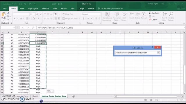 Creating Normal Curve (Bell Shape Curve) in Excel 2016 (Office 365) With Shaded Area смотреть онлайн