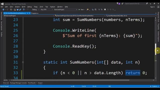 sum number array iterative in c# смотреть онлайн