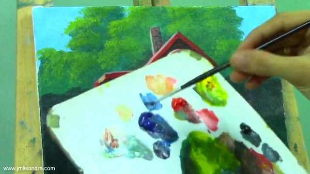 Flower Garden and Stairway to the House Simple Step by Step Acrylic Painting Tutorial by JM Lisondr смотреть онлайн