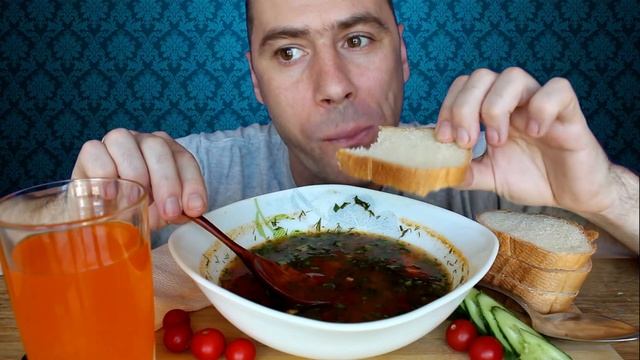 МУКБАНГ БЫСТРЫЙ ОБЕД/МЯСНОЙ СУП/MUKBANG SOUP/Eating show/먹방