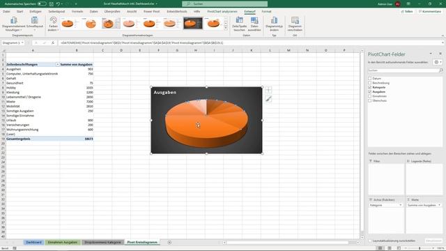 Excel Haushaltsbuch erstellen - Dashboard [Anleitung, Pivot, Diagramm, Kategorien] смотреть онлайн