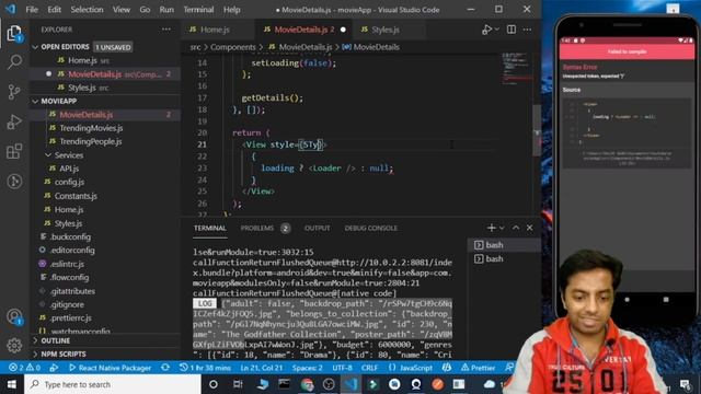 React Native Movie App Part-IV || React Native Projects || React Native Tutorials смотреть онлайн