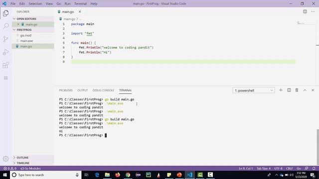 Basic Commands build, run and fmt in Go Language in Hindi смотреть онлайн