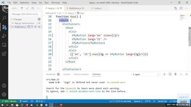 WA1-2021-L16: React Elements, JSX, Components смотреть онлайн