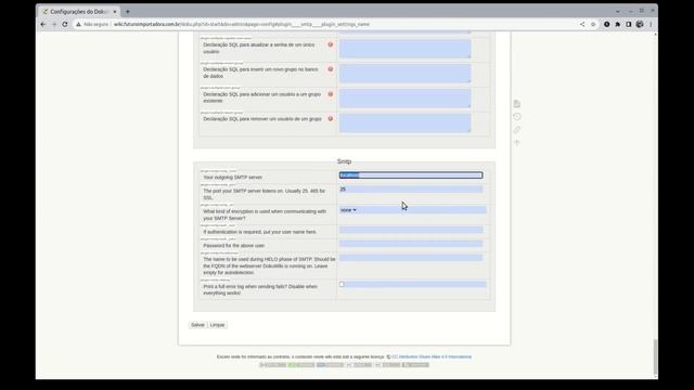 Dokuwiki - configuração SMTP para envio de notificações por e mail смотреть онлайн