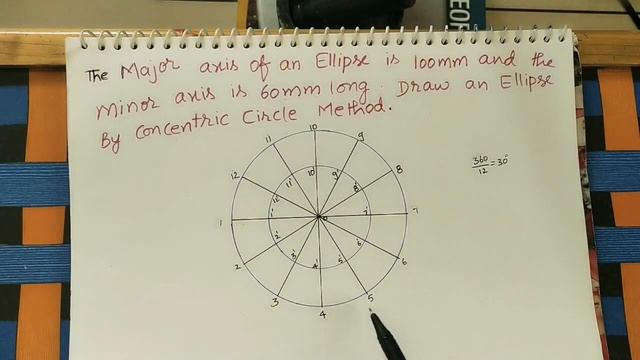 Ellipse By Concentric Circle Method//Engineering Drawing смотреть онлайн