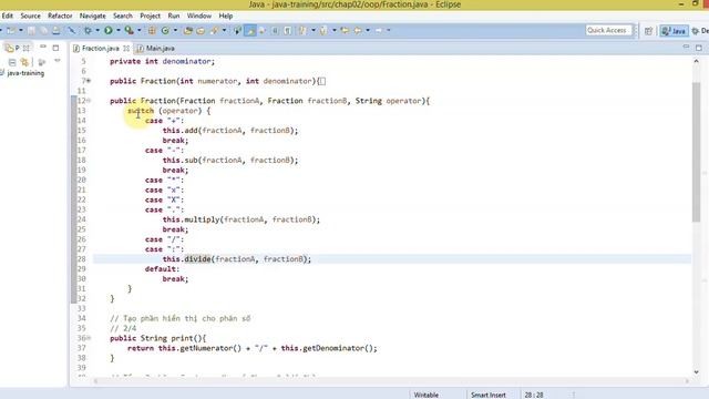 Lập trình Java 64 Xây dựng Class Fraction Điều hướng YouTube смотреть онлайн