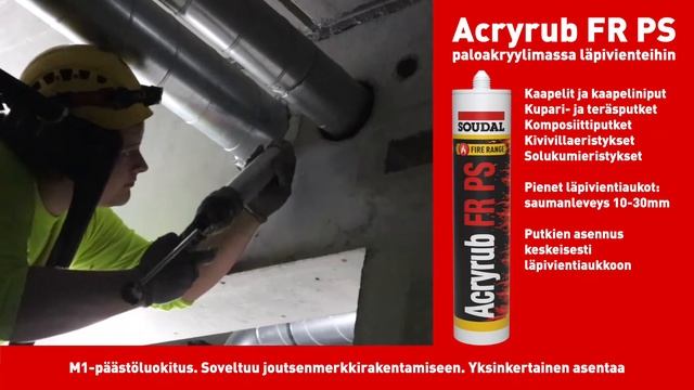 Soudal Acryrub FR PS - Paloakryylimassa läpivienteihin смотреть онлайн