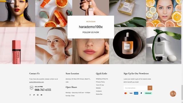 Hara Beauty Cosmetics Website ★ WordPress Themes & Templates ★ смотреть онлайн