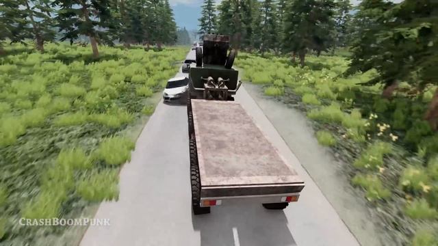 High Speed Traffic Car Crashes #151 - BeamNG Drive | CrashBoomPunk смотреть онлайн