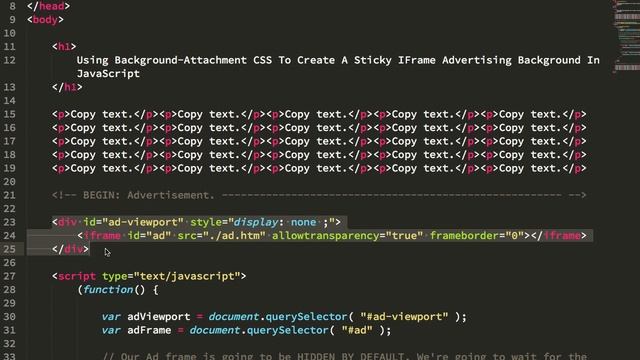 Using Background-Attachment CSS To Create A Sticky IFrame Advertising Background In JavaScript смотреть онлайн