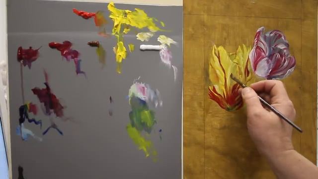 Новая кисть. Этюд тюльпана. смотреть онлайн