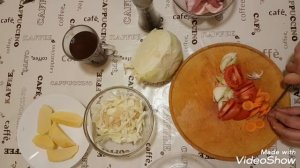 Овощное рагу с мясом и картошкой