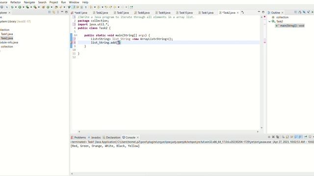 eclipse workspace collection src collection Task2 java Eclipse IDE 2023 04 27 10 06 05 смотреть онлайн