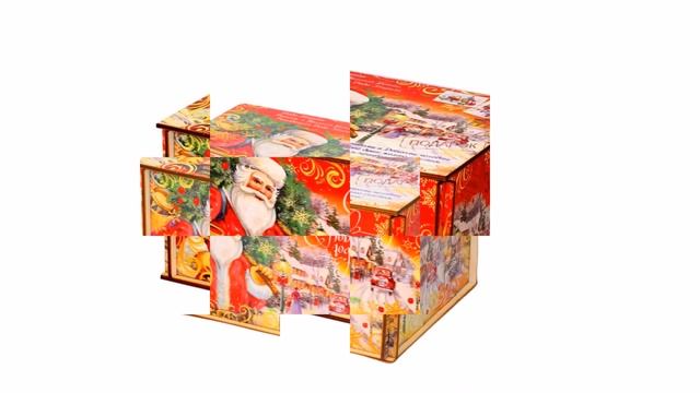 Сладкий новогодний подарок весом 1000 грамм в деревянной упаковке смотреть онлайн