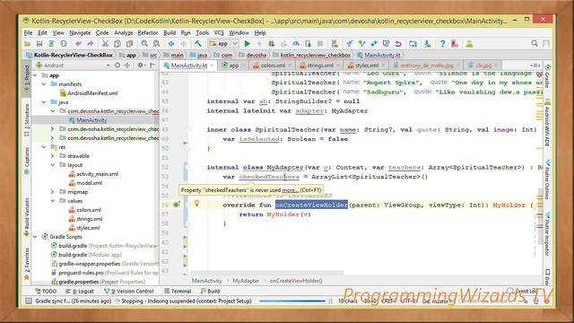 Kotlin Android - RecyclerView - with CheckBox,Images,Text,ItemClick смотреть онлайн