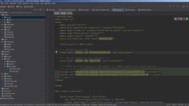 Создание CMS на php - 15 урок (Подключаем первые шаблоны в Admin панель) смотреть онлайн