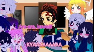 Hashiras react to nezuko and muinezu //repost demon slayer// gacha club//