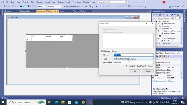 How to Add Column in DataGridView C# смотреть онлайн