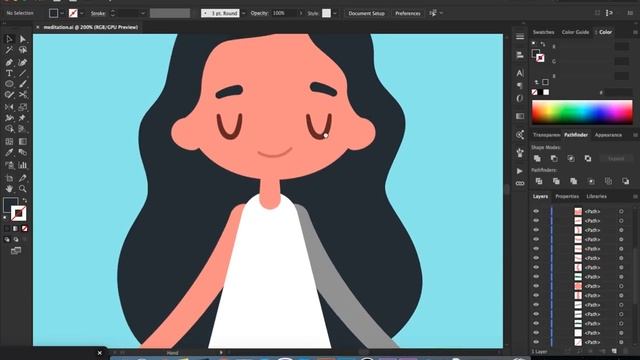 Рисуем простую векторную иллюстрацию в Adobe Illustrator | уроки для новичков смотреть онлайн