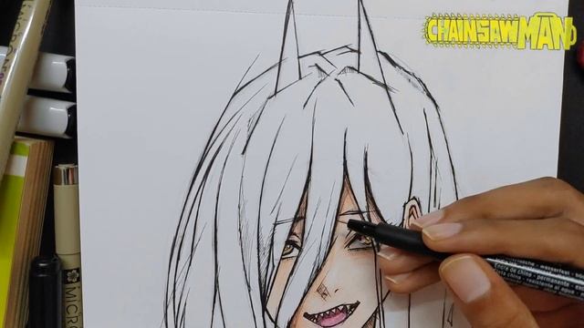 Drawing POWER | Chainsaw Man | смотреть онлайн