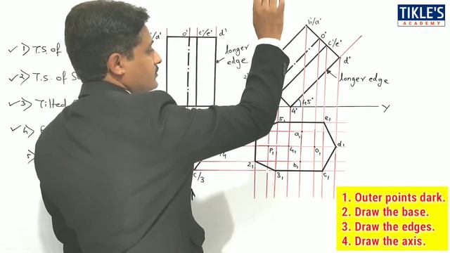 PROJECTION OF SOLIDS SOLVED PROBLEM 3 IN HINDI IN ENGINEERING DRAWING @TIKLESACADEMYOFMATHS смотреть онлайн