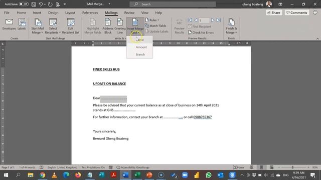 Mail Merge with two versions of your document on one page смотреть онлайн