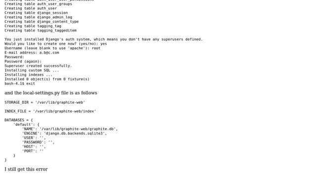 DevOps & SysAdmins: Graphite SQLite3 DatabaseError: attempt to write a readonly database смотреть онлайн