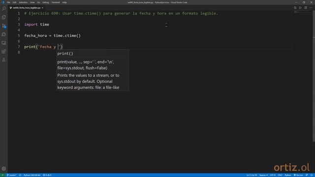 Python - Ejercicio 690: Usar time.ctime() para Generar la Fecha y Hora en un Formato Legible смотреть онлайн