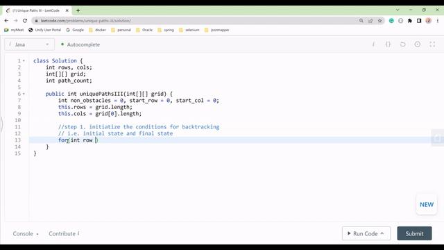 Unique Paths III Java Solution with Backtracking Approach смотреть онлайн
