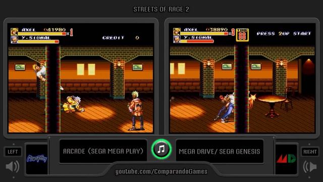 Streets of Rage 2 (Arcade vs Sega Genesis) Side by Side Comparison смотреть онлайн