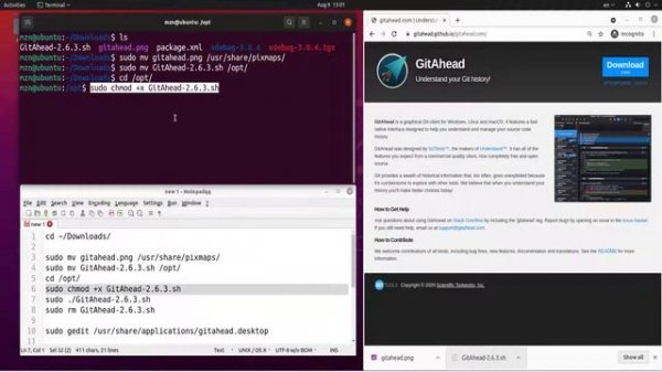 GitAhead - Install GitAhead on Linux - Ubuntu with Desktop Icon