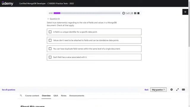 Certified MongoDB Developer - C100DEV Practice Tests - Udemy смотреть онлайн