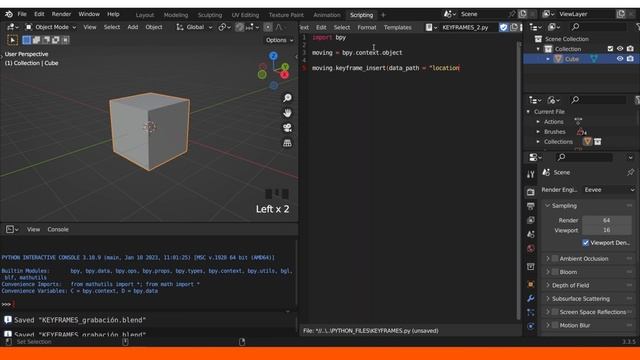 #2 || KEYFRAMES || Blender API || Learning Blender смотреть онлайн
