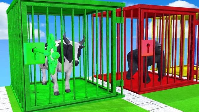 Cow Mammoth Elephant Bear Lion Monkey Guess The Right Key ESCAPE ROOM CHALLENGE Animals Tire Game смотреть онлайн
