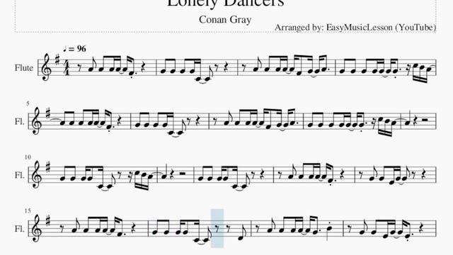 Flute Sheet Music: How to play Lonely Dancers by Conan Gray смотреть онлайн