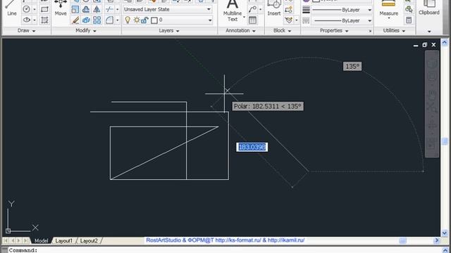 AutoCAD 2011 Урок 56 Полярное отслеживание смотреть онлайн