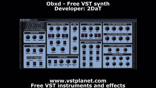 Obxd - Free VST synth - vstplanet.com смотреть онлайн