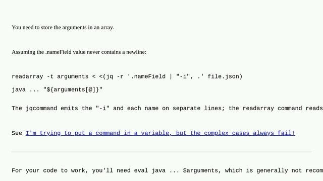 Unix: Don't split at spaces in jq output смотреть онлайн