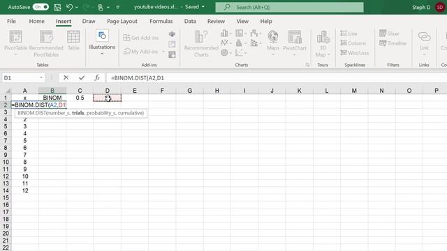 Binomial Distributions (BINOMDIST) in Excel смотреть онлайн
