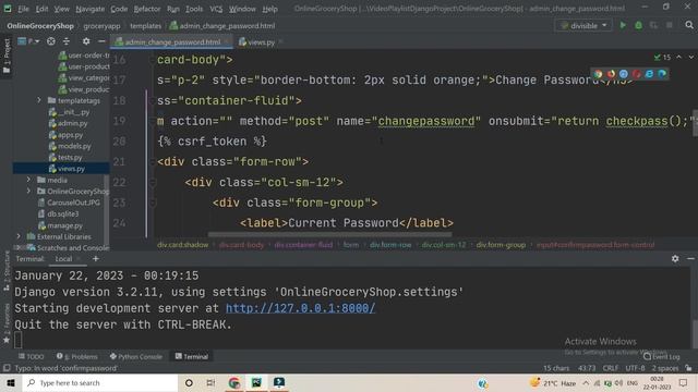 #37 Online Grocery Shop Project | Python Django | Admin Change Password Page смотреть онлайн