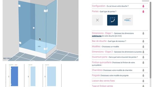 Vue paroi de douche sue mesure 3D смотреть онлайн