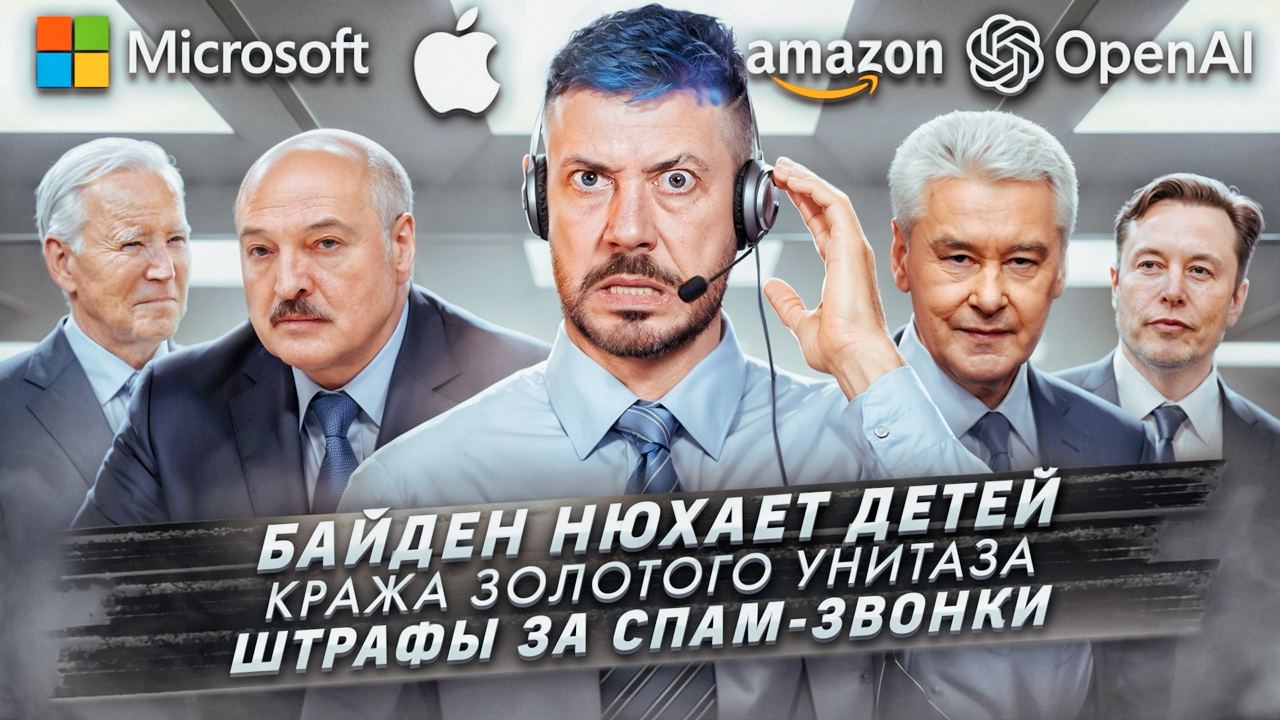 № 504 Байден нюхает детей / Кража золотого унитаза / Штрафы за спам-звонки