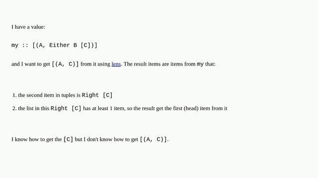 How to get sublist's head using lens? смотреть онлайн