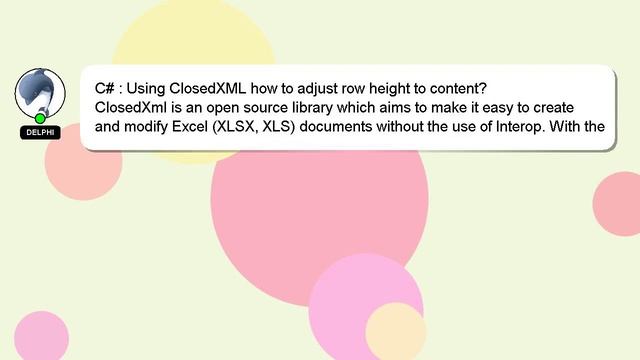 C# : Using ClosedXML how to adjust row height to content? смотреть онлайн
