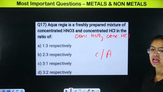 Class 10 Chemistry Class | Metals And Non Metals Most Important MCQs | Chemistry By Anjali Mam