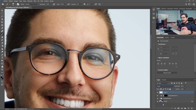 Quitar reflejo de las gafas con Photoshop | Tutorial Photoshop | Retoque Photoshop смотреть онлайн